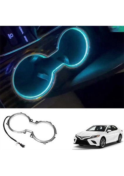 Araba LED Merkezi Bardak Tutucu Işıkları Iç Dekoratif Lamba Atmosfer Ortam Işığı Buz Mavisi Toyota Camry 2018-2022 Için (Yurt Dışından) fiyatları