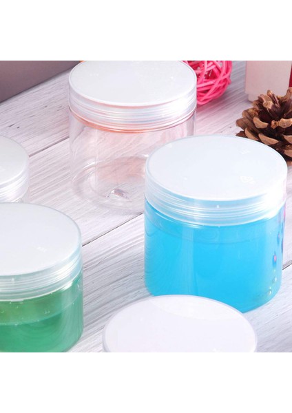 Boş 12'li Paket Şeffaf Plastik Saklama Baharat Kavanozu Geniş Ağızlı Plastik Konteyner, Güzellik Ürünleri, Dıy Mukus Imalatı Veya Diğer Kullanımlar Için Kapaklı (Yurt Dışından)