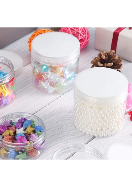 Boş 12'li Paket Şeffaf Plastik Saklama Baharat Kavanozu Geniş Ağızlı Plastik Konteyner, Güzellik Ürünleri, Dıy Mukus Imalatı Veya Diğer Kullanımlar Için Kapaklı (Yurt Dışından)