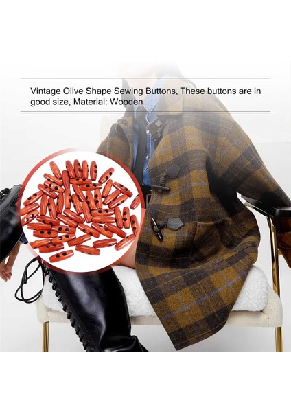 50 Parça Zeytin Şekli Ahşap Geçiş Düğmeleri Giysi Dekor Için 2 Delik Dikiş Düğmeleri (Yurt Dışından) indirimleri