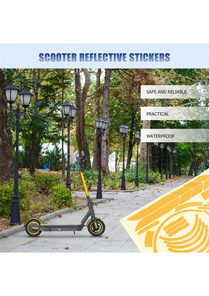 1 Takım Yansıtıcı Çıkartmalar Scooter Tam Set Çıkartmalar Ninebot Max G30 Kickscooter Katlanabilir Çıkartmalar (Sarı) (Yurt Dışından)