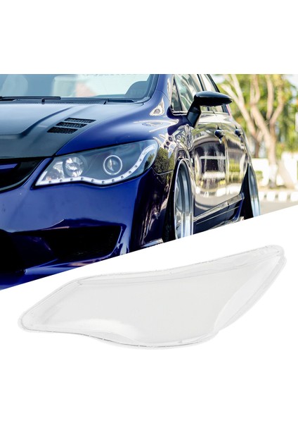 Araba Ön Sol Yan Far Şeffaf Lens Lamba Gölge Kabuk Kapak 2006 2007 2008 Honda Civic Fd (Yurt Dışından)