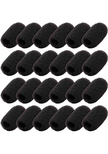 24 Paket Mini Köpük Ön Cam Yaka Kulaklık Mikrofon Sünger Mini Köpük Kapak Kalkanı Koruma Yaka ve Yaka Mikrofonu (Yurt Dışından)