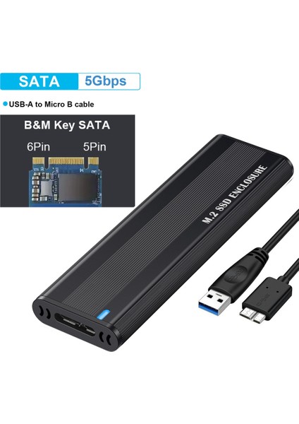 M2 SSD Kasa Ngff 5 Gbps Sata Protokolü M.2 - USB 3.1 Gen1 SSD Adaptörü Için Ngff Sata SSD Disk Kutusu M.2 SSD Kılıfı (Yurt Dışından)