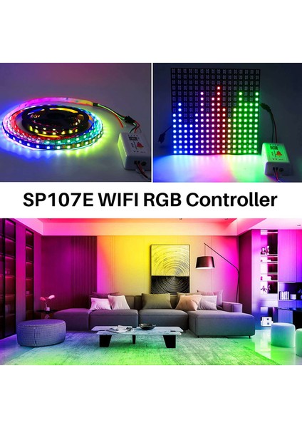 Wıfı Rgb SP107E Piksel Ic Spı Müzik Bluetooth Denetleyicisi Için WS2812 SK6812 SK9822 Rgbw APA102 LPD8806 Şerit DC5-24V (Yurt Dışından) fırsatları