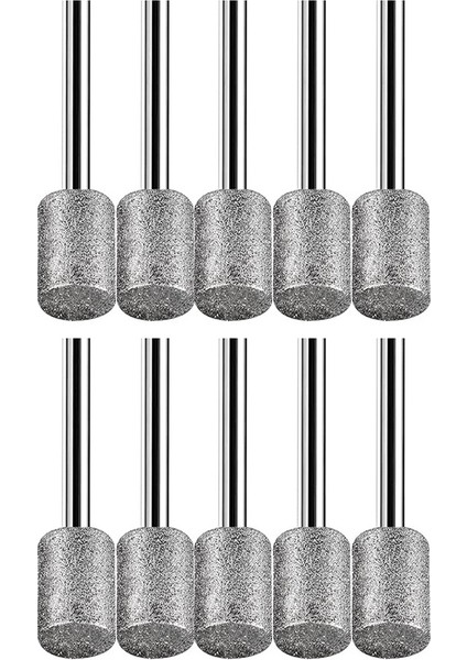 10 ADET8MM Silindirik Kafa Elmas Çapak Taş Oyma Taşlama Seti Taş Kayalar Cam Seramik-Dremel Için-Döner Aletler (Yurt Dışından)