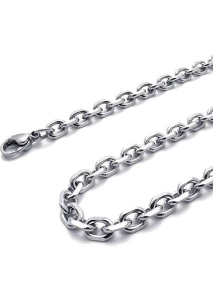 Kadife Çanta Takı Erkek Kadın Zinciri, Paslanmaz Çelik Kolye, Gümüş, Genişlik 3 Mm, Uzunluk 60 cm (Yurt Dışından)