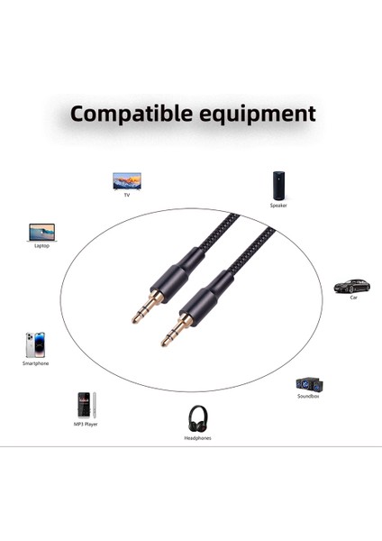 5 Adet 3.5mm Araba Jakı Ses Kablosu Akıllı Telefon Için 3.5 Erkek Erkek Aux Kablosu Bilgisayar Dizüstü Kulaklık Için 3.5mm Jak Kablosu (Yurt Dışından)