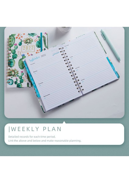 A5 Planner Ingilizce Gündem Defter Malzemeleri, Takvim Defter(A) (Yurt Dışından)