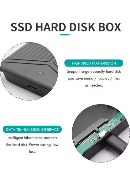 2,5 Inç Sabit Disk Usb3.1 Bilgisayar Dizüstü Mobil SSD Muhafazası (Yurt Dışından)