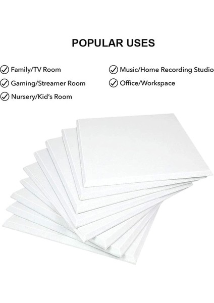 Duvarlar Için 10 Paket Ses Geçirmez Paneller, Kendinden Yapışkanlı Akustik Paneller 12X12X0.4IN Kayıt Stüdyosu, Ofis, Ev, C (Yurt Dışından) indirimleri