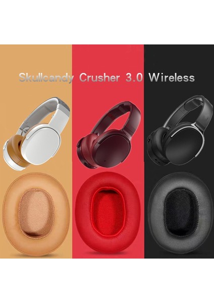 Adet Kulak Yastıkları Skullcandy Crusher 3.0 Için Uygun Kablosuz Kulaklık Kılıfı Sünger Ped Deri Kulaklıklar (Siyah) (Yurt Dışından)