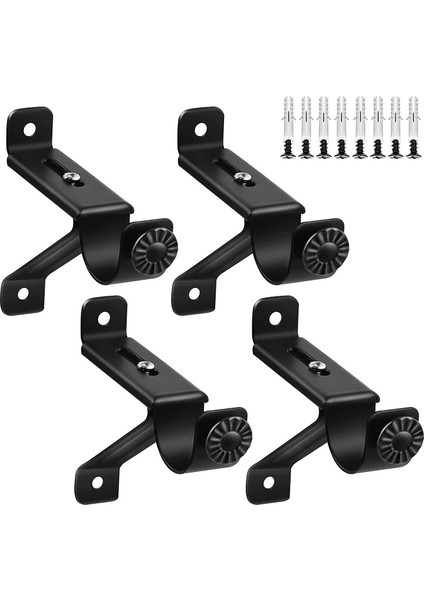 Perde Çubuk Braketi, Ayarlanabilir Ağır Hizmet Perde Çubuk Tutucular, Siyah Perde Çubuklar Duvar Perdelik Çubuk Için Kanca Askıları (Yurt Dışından)