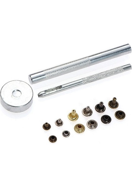 360 Takım Kutulu 6mm 8mm Çift Taraflı Perçin Yuvarlak Kapaklı Perçin Deri Kaplama + Kurulum Alet Seti + Pense (Yurt Dışından) indirimleri
