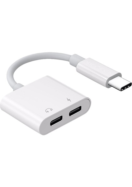 In 1 Çift Tip C Kulaklık Adaptörü Usbc Splitter Jack Aux Ses Şarj Dönüştürücü Huawei Samsung Xiaomi Için (Yurt Dışından)