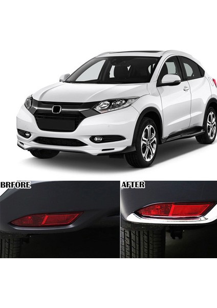 Honda Hr-V Hrv Vezel 2016 2017 2018 Krom Arka Sis Lambası Kuyruk Lambası Kaş Kapağı Trim Koruyucu Kalıplama Çerçeve Çerçeve Şekillendirici (Yurt Dışından)