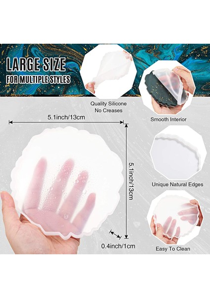 10 Adet Silikon Akik Coaster Reçine Döküm Kalıp Yapımı, Coaster Epoksi Kalıpları Zanaat Dıy, Ev Dekorasyon (Yurt Dışından) indirimleri
