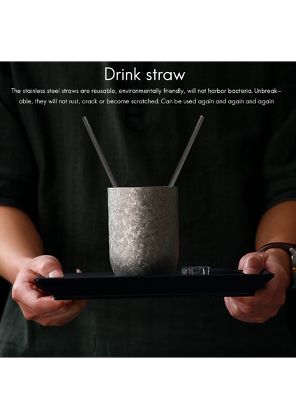 12'li Set, Paslanmaz Çelik Pipetler, Yeniden Kullanılabilir Metal Pipetler, Düz Pipetler + 2 Temizleme Fırçası (Yurt Dışından) modelleri