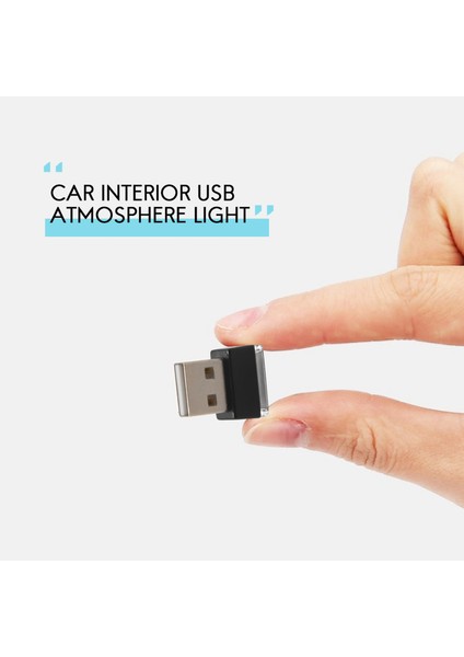 Mini Taşınabilir Mini USB LED Araba Işık Araba Iç USB Atmosfer Işığı Tak ve Çalıştır Dekoratif Işık Acil Aydınlatma Pc Araba Ürünleri Sarı (Yurt Dışından)