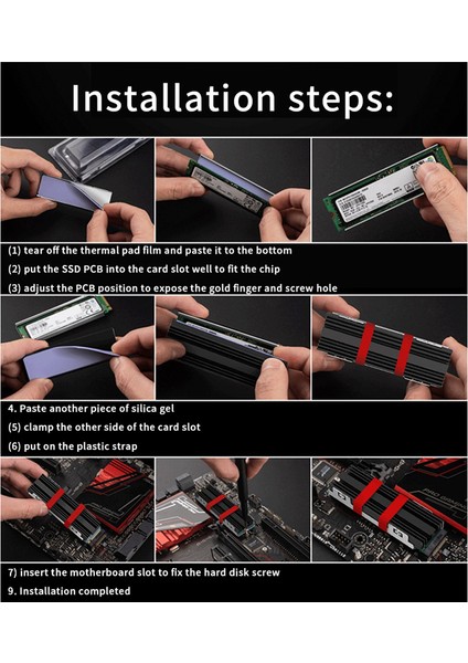 M.2 SSD Nvme Isı Emici M2 2280 Katı Hal Sabit Disk Alüminyum Soğutucu Contası M.2 2230 2280 Ngff Nvme SSD (Yurt Dışından) fırsatları