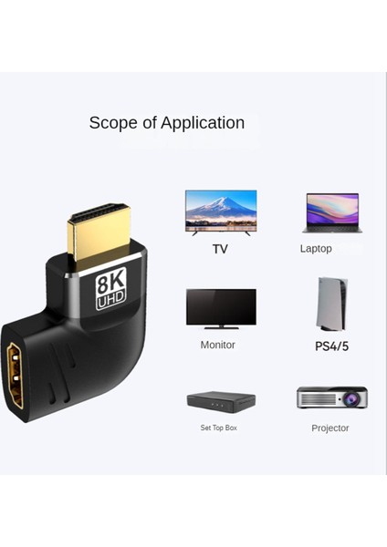 8k HDMI Uyumlu Adaptör Bölücü Erkek - Dişi 270 Derece (Yurt Dışından) fiyatları