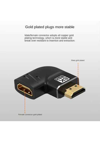 8k HDMI Uyumlu Adaptör Bölücü Erkek - Dişi 270 Derece (Yurt Dışından) modelleri