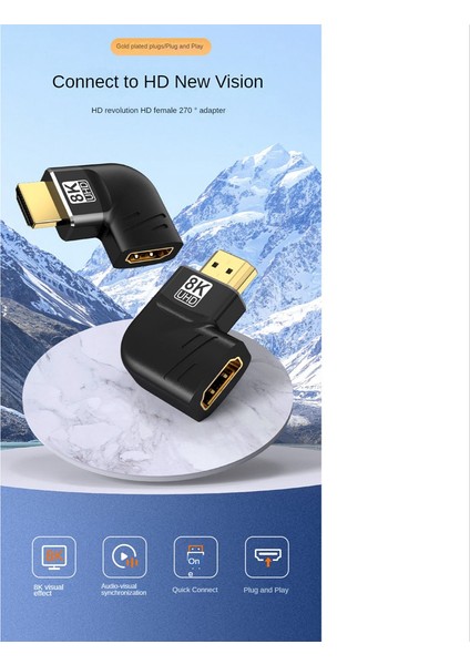 8k HDMI Uyumlu Adaptör Bölücü Erkek - Dişi 270 Derece (Yurt Dışından) indirimleri