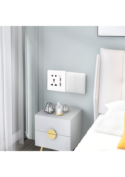 2.1A Çift USB Duvar Şarj Soketi Adaptörü Evrensel Güç Çıkışı Paneli Beyaz Anahtarı (Yurt Dışından)