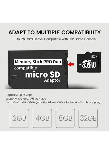 Memory Stick Pro Duo Mini Microsd Tf - Ms Adaptörü Sony ve Psp Serisi Için Sd Sdhc Kart Okuyucu (Yurt Dışından)