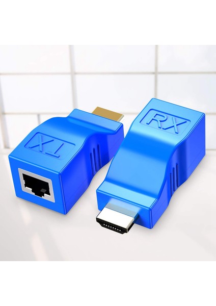 HDMI - RJ45 Ağı HDMI Tekrarlayıcı 2 Pcs HDMI Genişletici Verici ve Alıcı Ağı (Yurt Dışından)