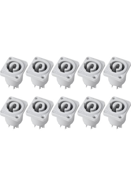 10 Adet Powercon Konektörü 3 Pin 20A 250 V Güç Hoparlör Paneli Soket Dişi LED Ekran Sahne Aydınlatma, Gri (Yurt Dışından)