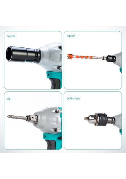18 V Elektrikli Fırçasız Darbeli Anahtar Mili Aksesuarları Çift Kullanımlı Akülü Anahtar Parçası Elektrikli Matkap Aracı Aksesuarı (Yurt Dışından)