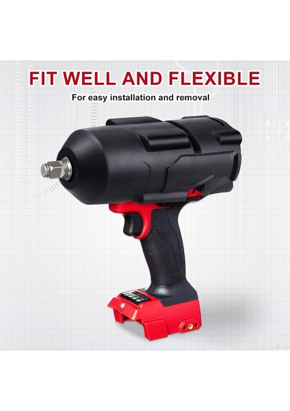 49-16-2767 Milwaukee M18 Yakıt Tork Darbe Anahtarı Için Yüksek Tork Darbe Koruyucu Çizme 2767-20 ve 2863-20 Siyah (Yurt Dışından)