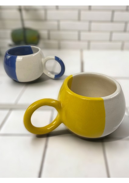 Dekoratif El Işlemesi, Sarı-Lacivert Fenerbahçe Dekorlu 2 Kişilik Kupa-Mug, Çay Ve Kahve Fincanı fiyatları