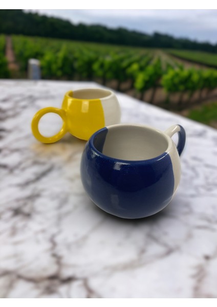 Dekoratif El Işlemesi, Sarı-Lacivert Fenerbahçe Dekorlu 2 Kişilik Kupa-Mug, Çay Ve Kahve Fincanı fırsatları