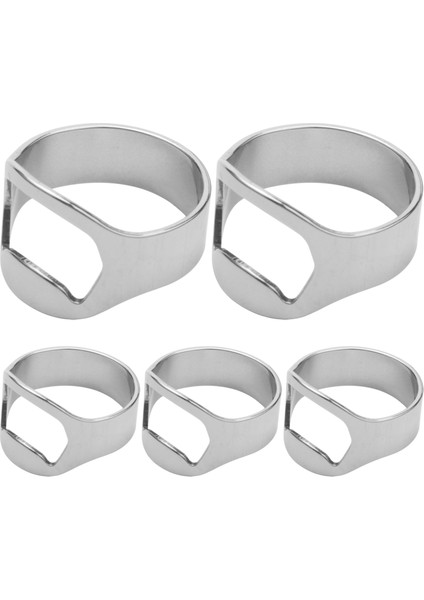 5x Gümüş Paslanmaz Çelik Metal Parmak Başparmak Anahtarlık Yüzük Bira Şişe Açacağı Bar (Yurt Dışından)