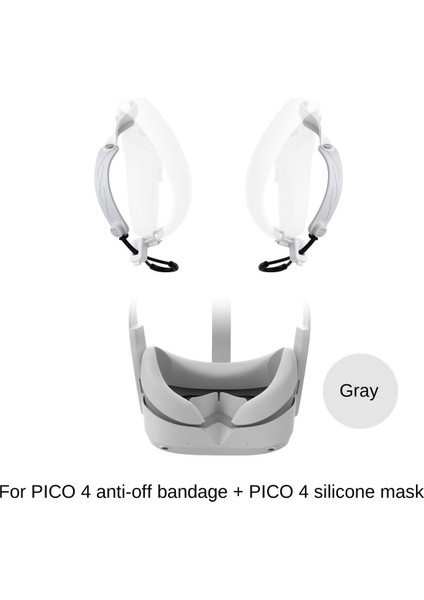 Amvr Oom N4HT1 Pıco 4 Kolu Denetleyici Için El Kayışı + Maske Kombinasyonu Tpu Serbest Bırakma Önleyici Kayış + Silikon Maske - Siyah (Yurt Dışından)