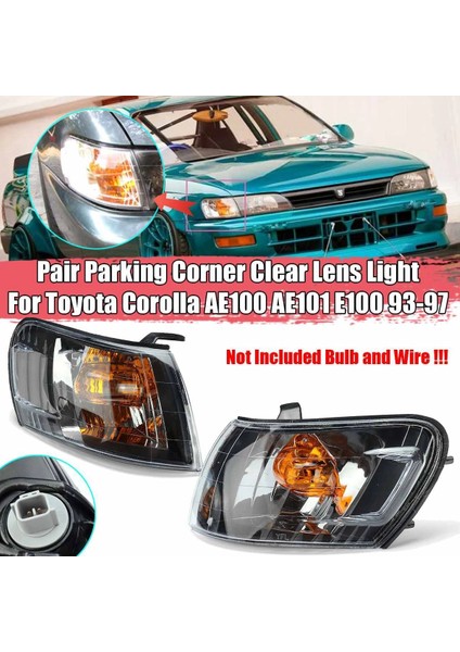 2 Adet Araba Ön Köşe Lambası Işıkları Lens Siyah Toyota Corolla Için AE100 E100 AE101 1993-1997 Sinyal Lambası Hiçbir Kablo Tesisatı (Yurt Dışından)