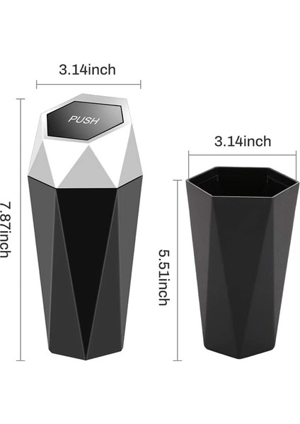 Araba Çöp Kovası, Kapaklı, Elmas Tasarım, Sızdırmaz, 2 Parça Gümüş (Yurt Dışından) fiyatları