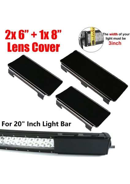 LED Işık Çubuğu Kamyon Offroad 4WD Suv Atv Için 20 Inç Koruyucu Siyah Lens Kapağı (Yurt Dışından)