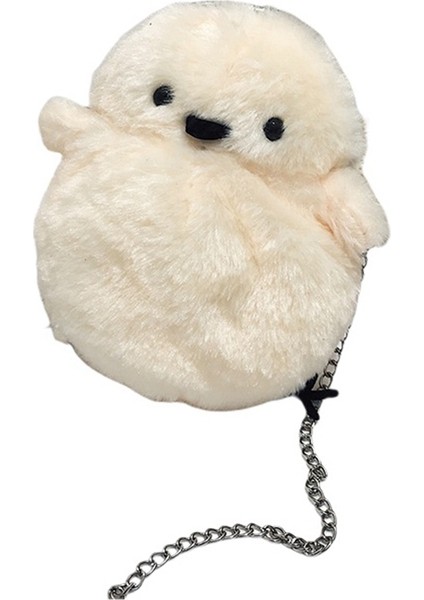 Kadın Sevimli Peluş Crossbody Çanta Şık Küçük Omuz Çantası (Bej) (Yurt Dışından)