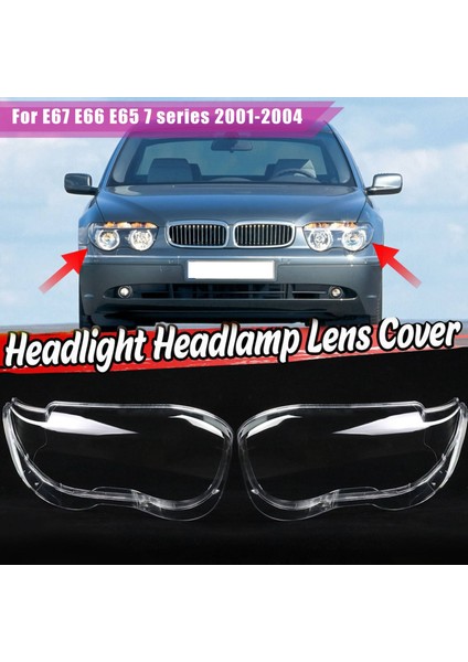 Lh Sol Yan Araba Far Camı Kapağı Far Gölge Kabuk Cam Kapak -Bmw E67 E66 E65 7 Serisi 2001-2004 (Yurt Dışından)