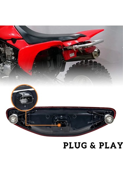 Atv Füme Siyah LED Arka Işık Meclisi Arka Fren Stop Lambası Kuyruk Lambası Honda TRX450R TRX450ER 2006-2014 (Yurt Dışından)
