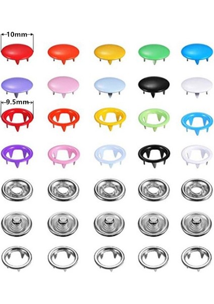 Pense Aracı + 100 Takım 10 Renk Metal Dikiş Düğmeleri Içi Boş Katı Prong Basın Çıtçıt Çıtçıtlı Bağlantı Elemanları Elbise Çantaları Için (Yurt Dışından)