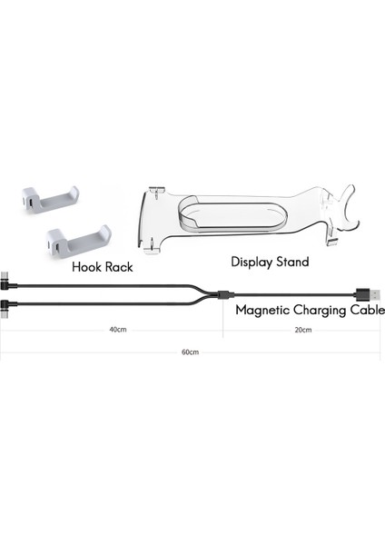 Ps5/psvr2 Için Ana Bilgisayar Tepegöz Vr Braketi Kolu/kulaklık Askısı + 1'i 2 Çıkışlı Manyetik Emme Şarj Kablosu Seti (Yurt Dışından)