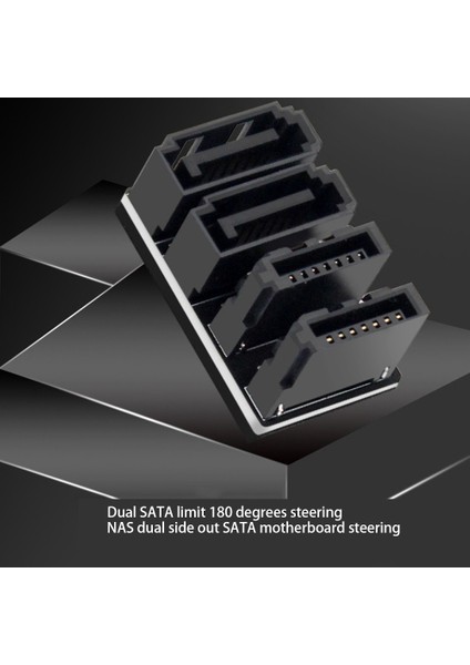 Sata 7pin Çift Arayüzlü 2 Adet Anakart Adaptörü 180 Derece (Yurt Dışından)