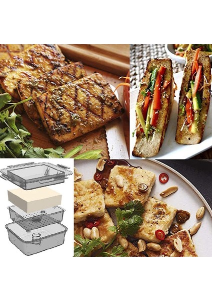 Tofu Basın Tofu Süzgeç 3 Katmanlı Tofu Basın Dahili Drenaj Su Temizleme Aracı Bulaşık Makinesinde Yıkanabilir Mutfak Pişirme Aracı (Yurt Dışından)