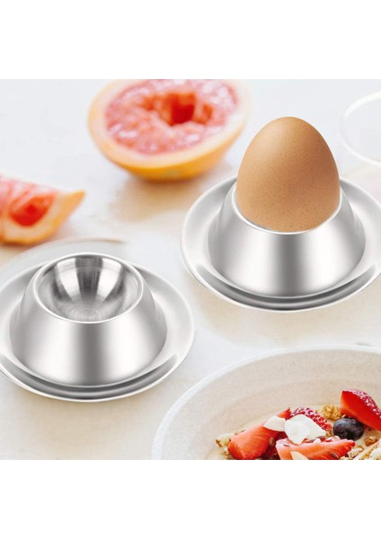 Yumurta Bardağı Tutucu Seti 2'li Paket, Paslanmaz Çelik Yumurta Bardakları Tabaklar Sert Yumuşak Haşlanmış Yumurta Için Sofra Tutucu, Mutfak Teşhiri (Yurt Dışından)