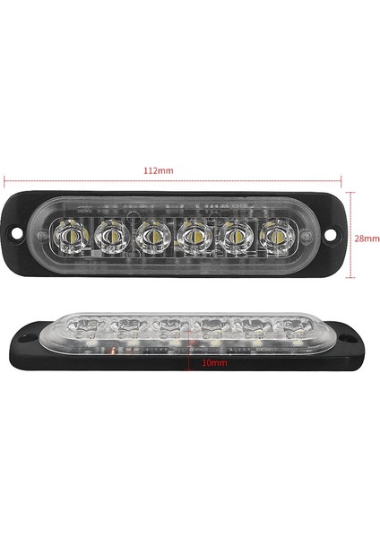 12V-24V 6led Işık Flaş Acil Araç Araç Uyarı Strobe Yanıp Sönen Mavi (Yurt Dışından)