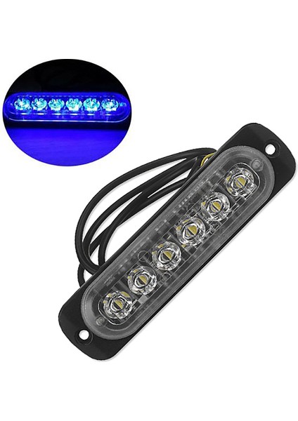 12V-24V 6led Işık Flaş Acil Araç Araç Uyarı Strobe Yanıp Sönen Mavi (Yurt Dışından)